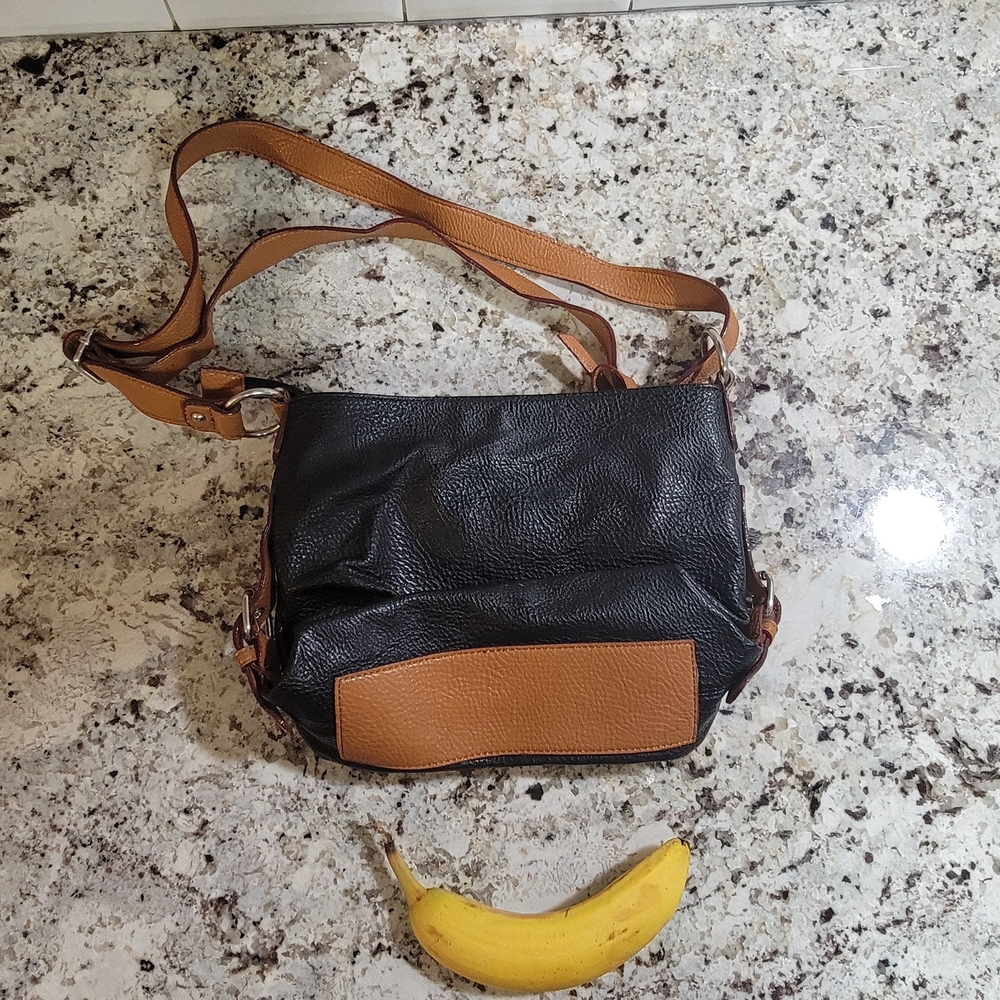 Black and Brown Leather Crossbody Bag